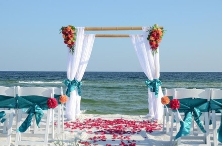 $500 Off $999 Worth of Wedding Arch with Chairs and Decor including Marriage Officiant