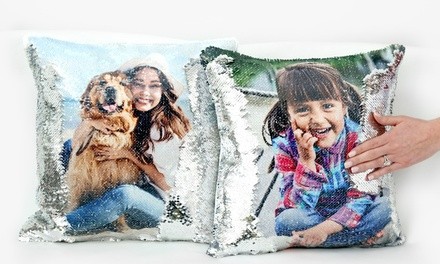Custom Flip Sequin Photo Cushion Covers from Monogram Online (Up to 42% Off). Two Options Available.