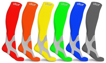DCF Unisex Knee High Ultra-Compression Socks (6-Pack)