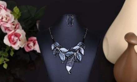 One, Two, or Three Sets of Fall Leaves Necklaces with Matching Earrings from Novadab (Up to 84% Off)