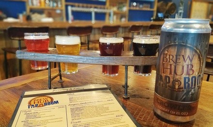 $18 for One Flight of Beer and 32oz Crowler with Fill of Choice at Brew Hub Taproom ($32 Value)