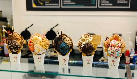 Two Large Ice Creams or Bubble Waffles at Joury Ice Cream & Cafe (Up to 15% Off)