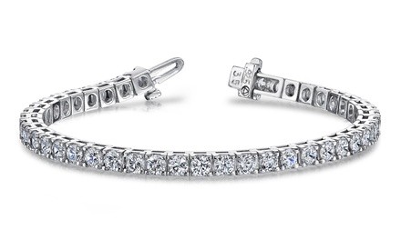 Classic Tennis Bracelet with Genuine Crystals in Rhodium Plating