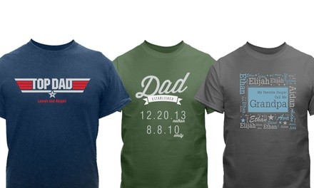 One or Two Personalized Dad or Grandpa T-Shirts from GiftsForYouNow.com (Up to 56% Off)