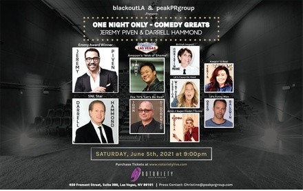 One Night Only - Comedy Greats: Star Jeremy Piven and SNL Star Darrell Hammond on Saturday, June 5
