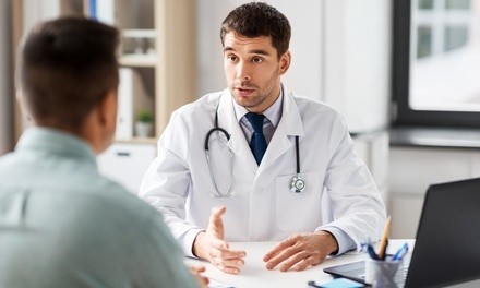 Consultation, Lab Work, Prescription at Ageless Male Testosterone Clinic (Up to 44% Off). Two Options Available.