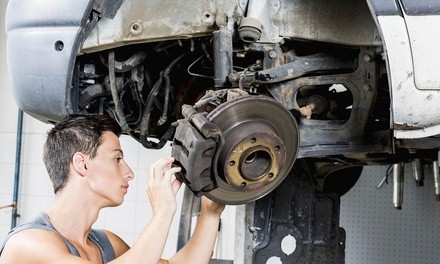 Brake Pad Replacement and Installation at Above And Beyond Auto Care (Up to 65% Off). Four Options Available.