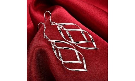 Twisted Sterling Silver Double Drop Earrings