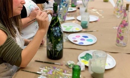 $29 for Wine Bottle Painting Workshop for One at Make It Too! ($45 Value)