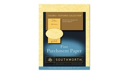 Southworth P994CK336 Parchment Specialty Paper, Gold, 24 lbs.