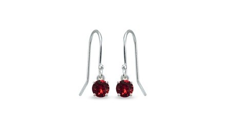 Red Dangle Earrings in 925 Sterling Silver Made with European Crystal