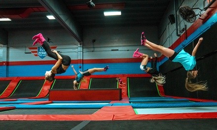 60-, 90-, or 120-Minute Jump Pass at The Hub Fly Zone Trampoline Park (Up to 25% Off)