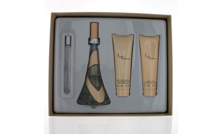 Rihanna Nude By Rihanna 3.4 Oz Edp Spray 4 Piece New Gift Set Box For Women