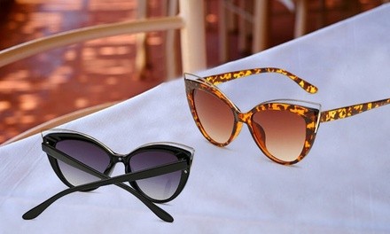 Wire-Accent Cat's-Eye Sunglasses from Novadab (Up to 86% Off). Three Options Available.