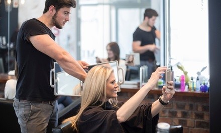 Haircut and Style with Highlights, Blow-Dry, or Shampoo at Radha Salon and Spa (Up to 54% Off)