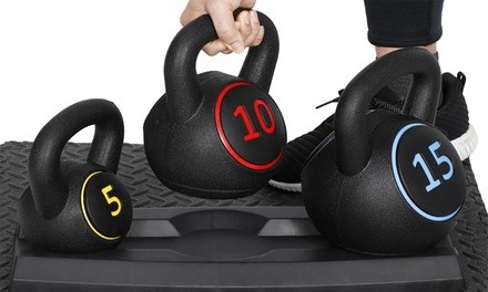 3pc Kettlebell Set & Storage Rack