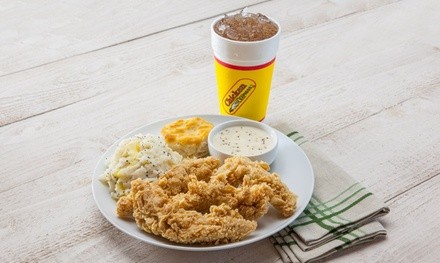 Food and Drink for Takeout and Dine-In if Available at Chicken Express (Up to 40% Off). Three Options Available.