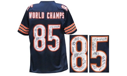 1985 Bears Team Signed Navy Custom Football Jersey (22 Sigs)
