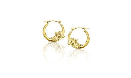 14K Gold Angel  Earring