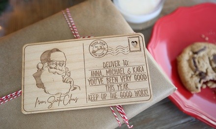 One, Two, Three, or Four Personalized Wood Holiday Postcards from 2712 Designs (Up to 76% Off)