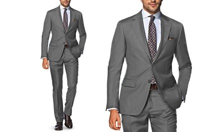Verno Men’s Classic-Fit Nailhead Suit (2-Piece) (48Rx42W)