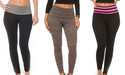 Coco Limon Women's Assorted Smooth and Seamless Leggings (3-Pack) (L/XL)