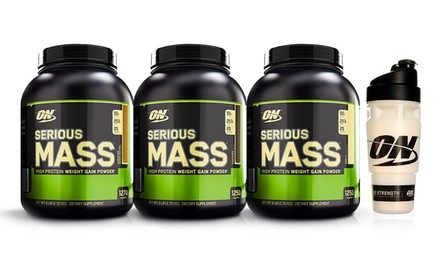 Optimum Nutrition Serious Mass Supplement with Free Shaker (6lb)