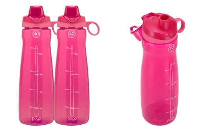 Pogo 40-Ounce Water Bottle with Chug Lid (2-Pack)
