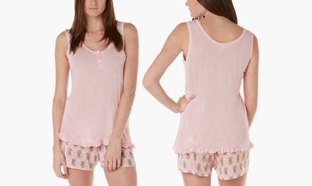 Olive Street Women's Ruffle Tank Top and Shorts Sleep Set (2-Piece) | Groupon Exclusive (Size L)