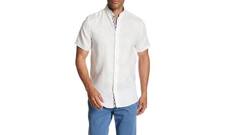 Suslo Couture Men's 100% Linen Button Down Shirt (Sizes L & XL)