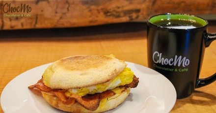 $5.20 for Breakfast Sandwich and Coffee at Chocmo Chocolatier & Cafe ($9.50 Value)