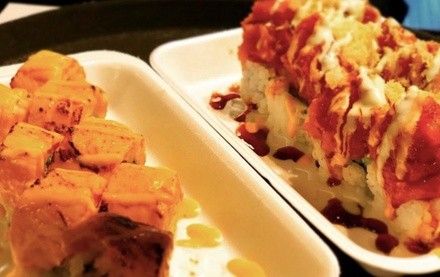 Drive-In Dining Food and Drink at Sushi Spott (Up to 39% Off). Two Options Available.