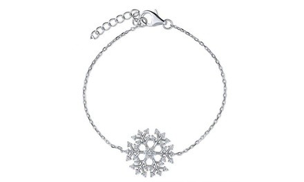 Crystal Snowflake Bracelet Made With Crystals From Swarovski