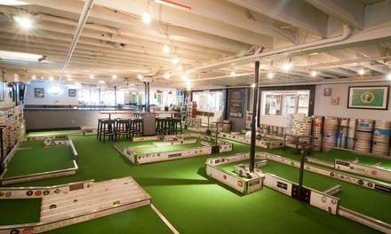 Pub Package with Beer, Pint Glass, and Golf for Two or Four at Flatstick Pub (Up to 20% Off)