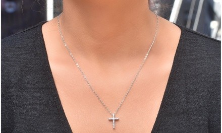 Crystal Cross Pendant Necklace by Elements of Love 