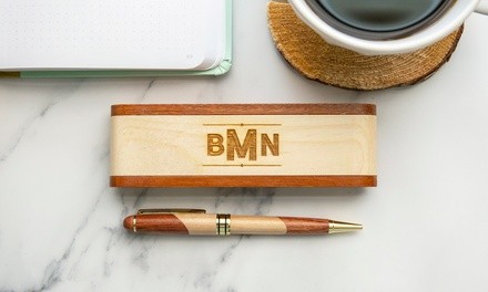 One, Two, Three, or Five Personalized Wooden Pen Sets from Qualtry (Up to 50% Off)