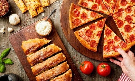 Food and Drink; Takeout and Dine-In if Available at Simple Simon's Pizza (Up to 20% Off). Two Options Available.