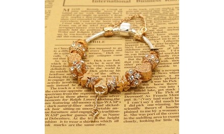 14K Gold Charm Bracelet with crystals from Swarovski