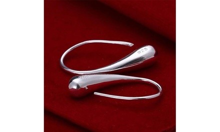 Sterling Silver Plated Waterdrop Hook Earrings