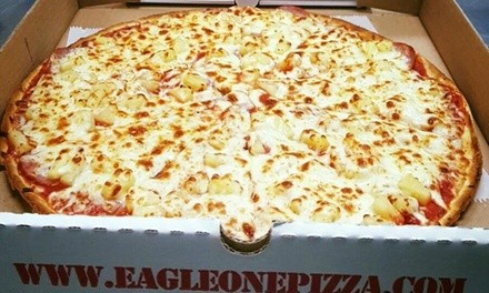 One or Two Large Pizzas w/ Choice of Breadsticks or Cinnamon Sticks at Eagle One Pizza (Up to 33% Off)