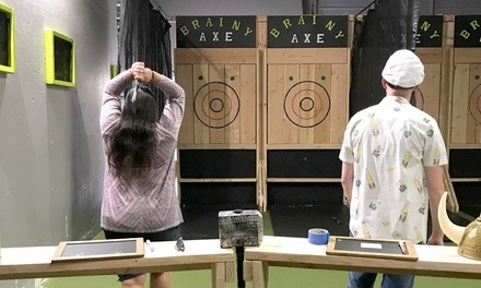 One-Hour Axe-Throwing Session for Two, Four, or Up to Ten People at Brainy Actz (Up to 40% Off) 