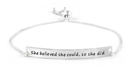 Italian Sterling Silver She Believed She Could So She Did Bracelet