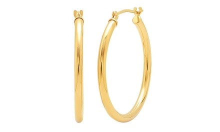 14K Gold Plated 30mm Thick High Polish Hoops