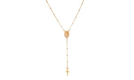 Arturo Zeta Stainless Steel Unisex Small Rosary Beads Necklace
