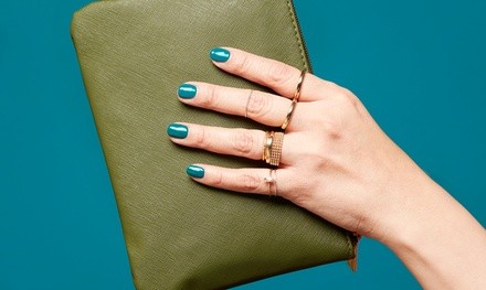 Set Acrylic, Polish Manicure, or Signature Pedicure at All Lacquered Up Nails & More (Up to 28% Off)