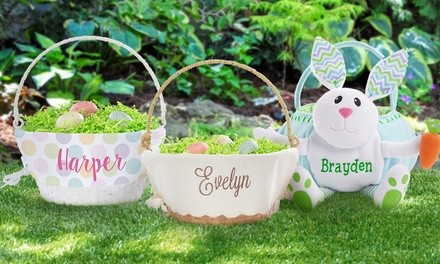 Personalized Plush or Wicker Basket from Personalized Planet (Up to 49% Off)