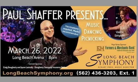 Long Beach Symphony: POPS Concert “Paul Shaffer Presents” on March 26