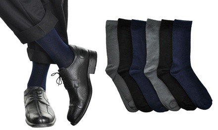 Cotton Solid or Argyle Dress Socks (6-Pairs)