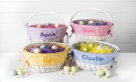 One, Two, or Three Personalized Easter Baskets from Qualtry (Up to 54% Off)