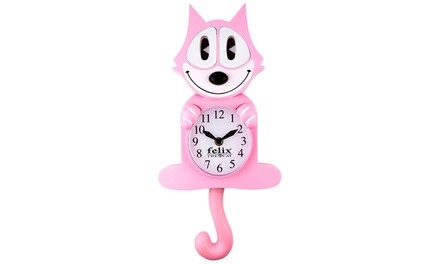 Pink Felix The Cat 3-D Motion Clock